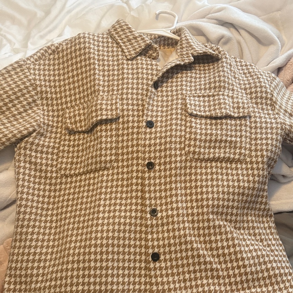 Brown Houndstooth Men's Shirt